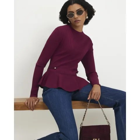 River Island Knit Peplum Top