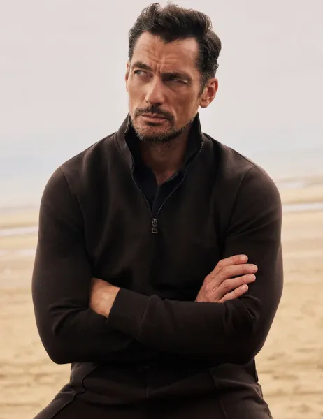 Cotton Rich Funnel Neck Jumper Chocolate