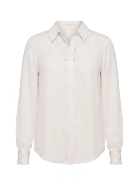 Forever New Hannah Lace Trim Shirt - Neutral