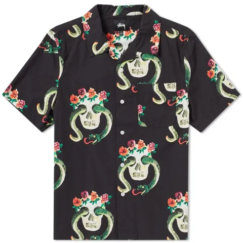 Short Sleeve Skull Pattern Shirt