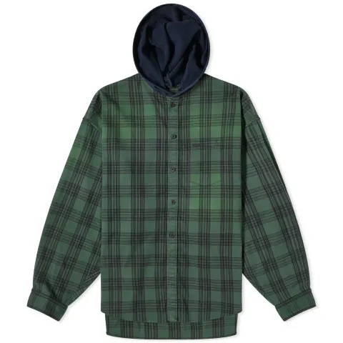 Hooded Plaid Shirt