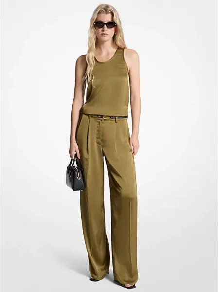 Drapey Satin Wide Leg Pants
