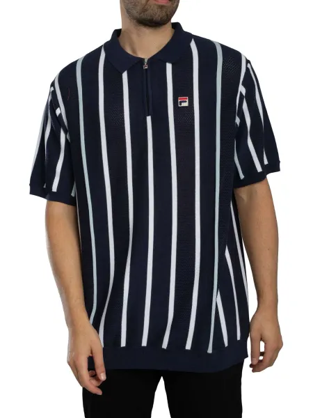 Fila Giorgio Patchwork Knitted Polo Shirt