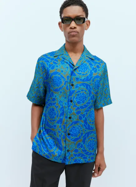 Logo Jacquard Silk Shirt