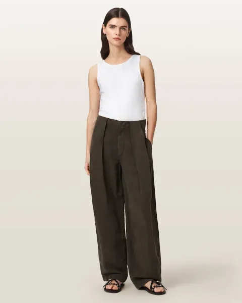 Phi Linen-Blend Wide Leg Trousers