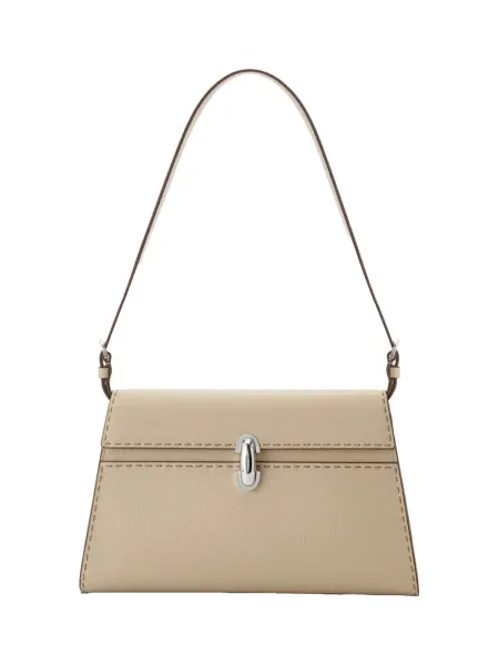 symmetry shoulder bag in grained leather Bone