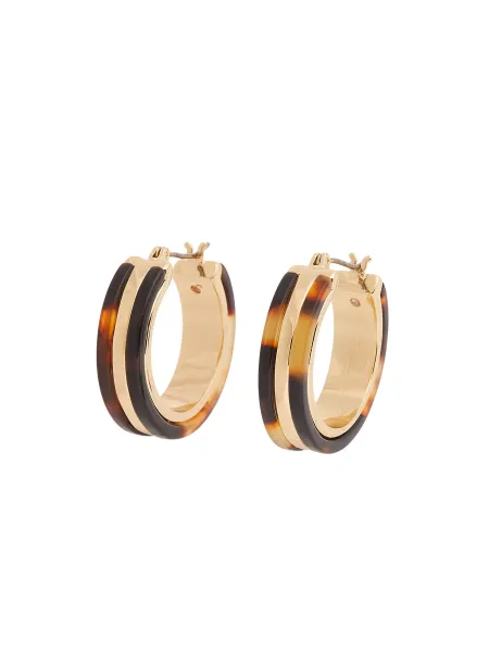 Lauren Ralph Lauren Tort Gold Hoop Earrings