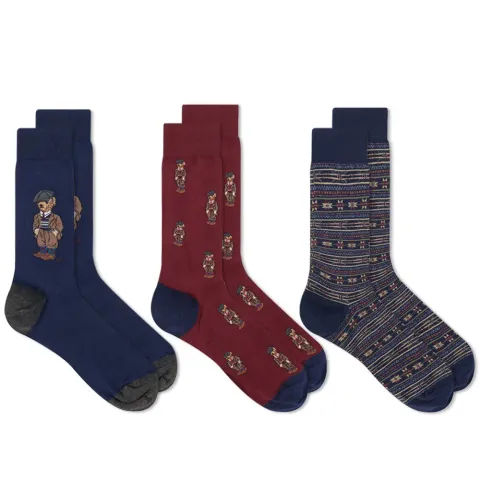 Holiday Bear Sock - 3 Pack Gift Box
