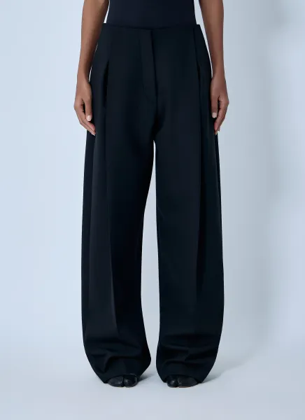 Wool-Blend Tailored Pants