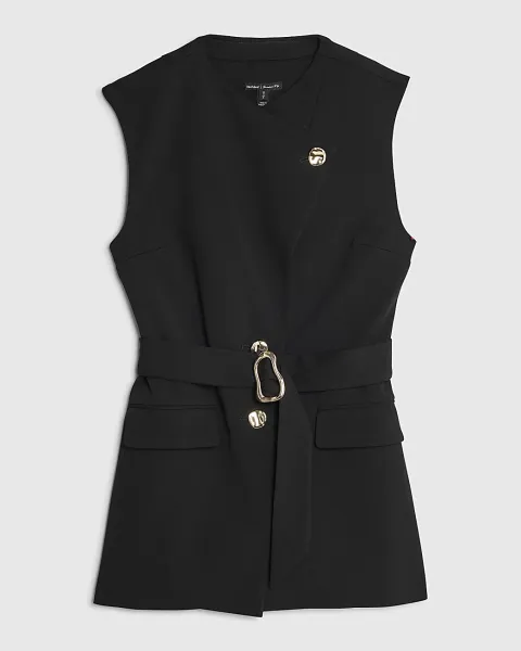 River Island Petite Sleeveless Belted Waistcoat