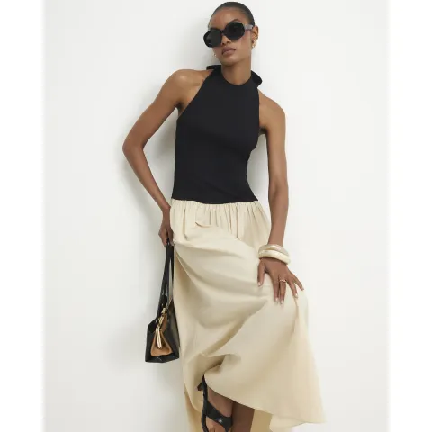River Island Racer Neck Hybrid Midi Dress