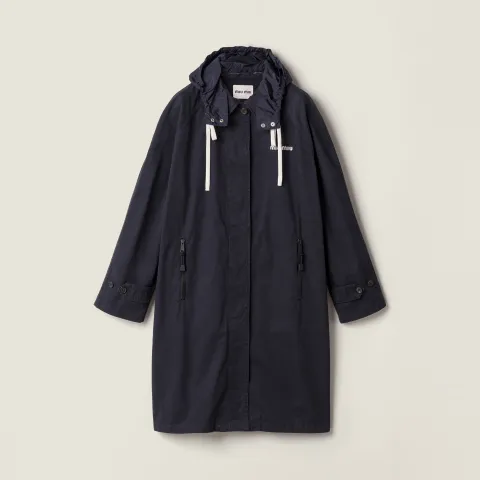 Single-breasted washed gabardine coat