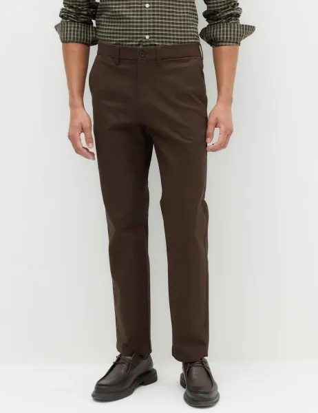 Marks & Spencer Regular Fit Twill Chinos Bitter Chocolate