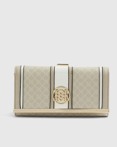 River Island Panelled Clip Top Purse