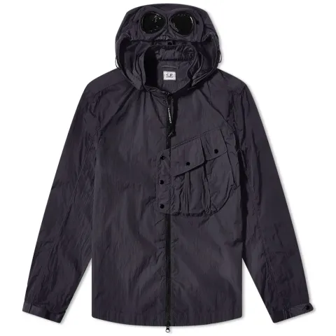 Chrome-R Goggle Zip Hooded Overshirt