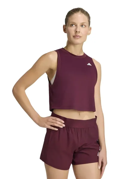 Adidas Essentials Boxy Workout Vest Top Burgundy