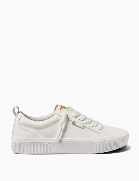 Reef Lay Day Dawn Leather Metallic Trainers White