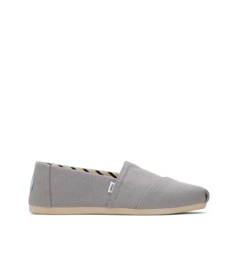 Women's Pale Grey Canvas Slip On Espadrilles