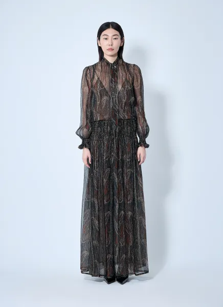Lavallière Paisley Silk Crepon Maxi Dress