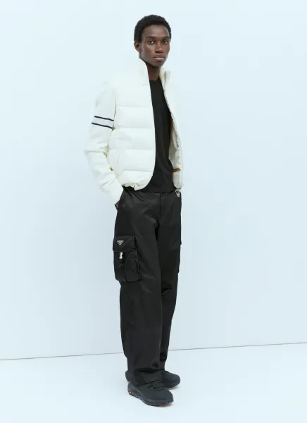 Logo Jacquard Down Cardigan