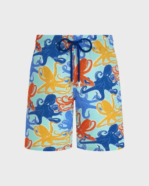 Vilebrequin Men Long Stretch Swim Shorts Octopussy
