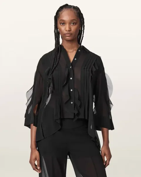 Minna Sheer Frill Shirt