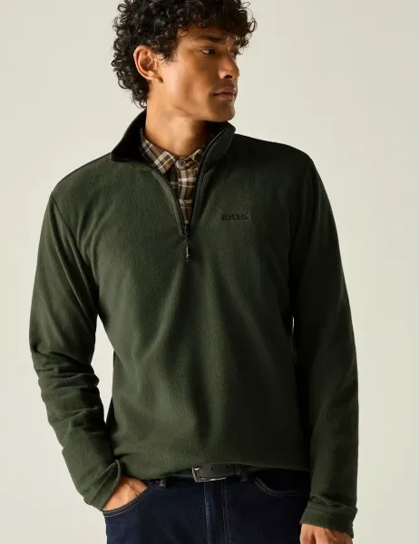 Regatta Thompson Funnel Neck Half Zip Fleece Green