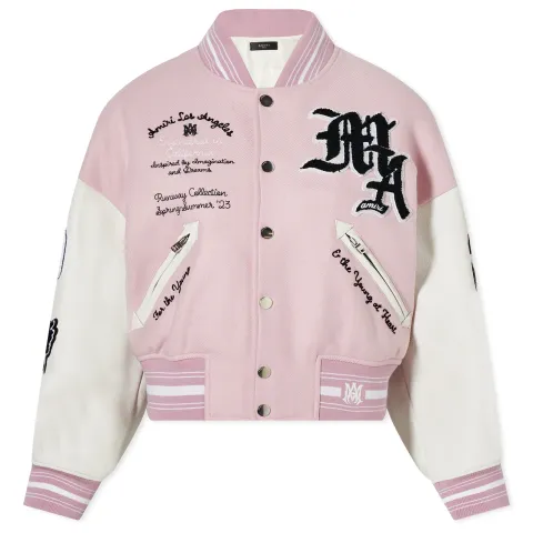 Oversized Wool Melton Varsity Jacket