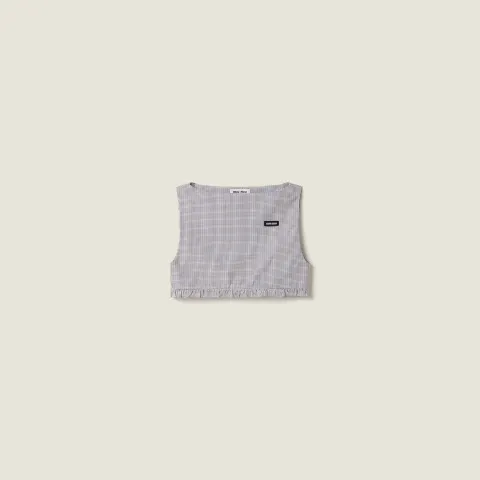 Checked poplin crop top