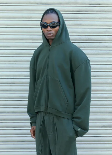 Shoulder Pad Hooded Sweatshirt