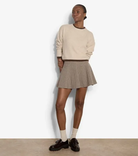 Apricot Women's Stone Check Flared Mini Skirt