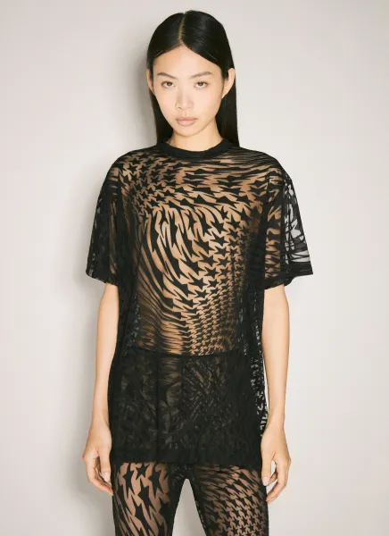 Sheer Flocked Star T-Shirt