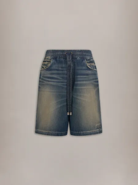 DRAWSTRING DENIM SHORT - Sandstone