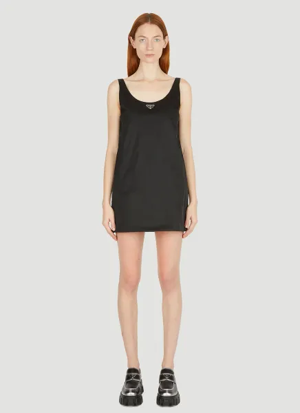 Re-Nylon Logo Plaque Dress