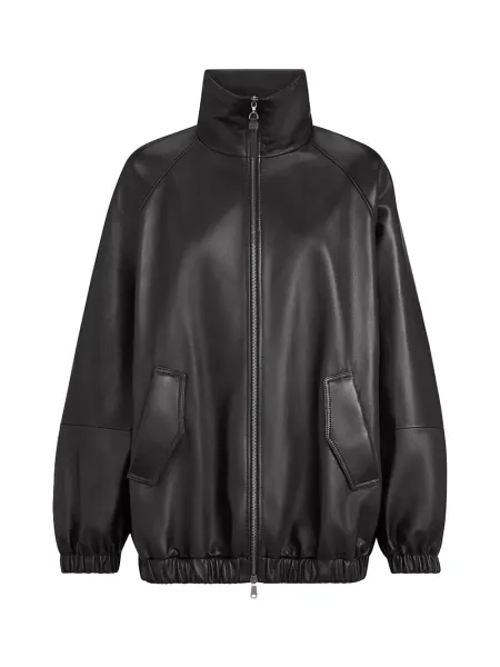 BRUNELLO CUCINELLI Nappa Leather Bomber Jacket Black