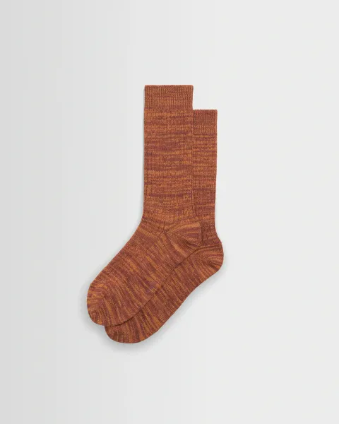 Sandwell - Orange and Red Twisted Cotton Socks