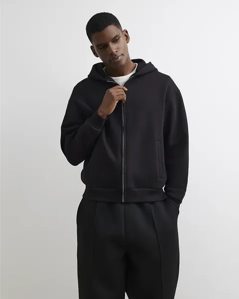 River Island Oversized Fit Zip Through Hoodie