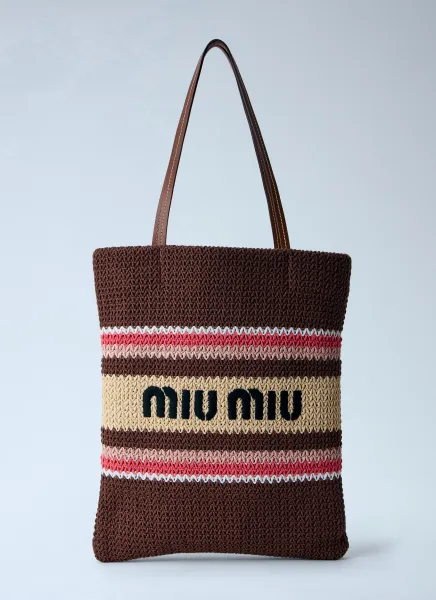 Raffia-Effect Woven Tote Bag