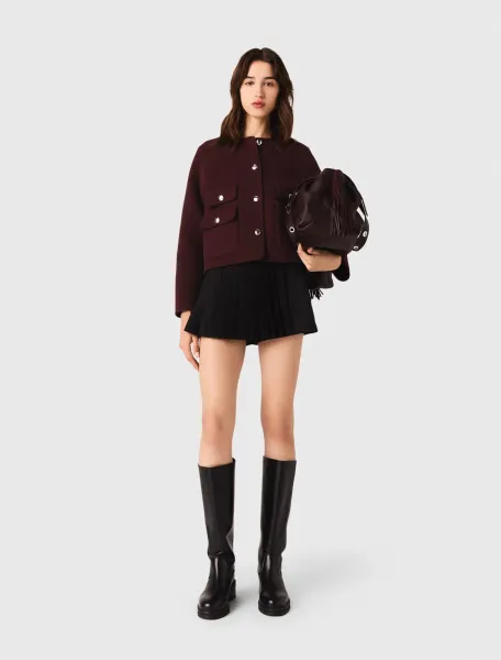 Straight-fit pleated shorts