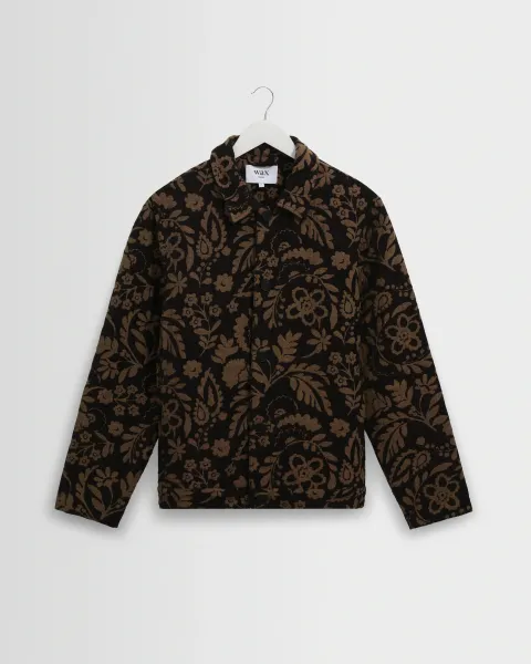 Iggy - Black and Khaki Chenille Jacquard Jacket