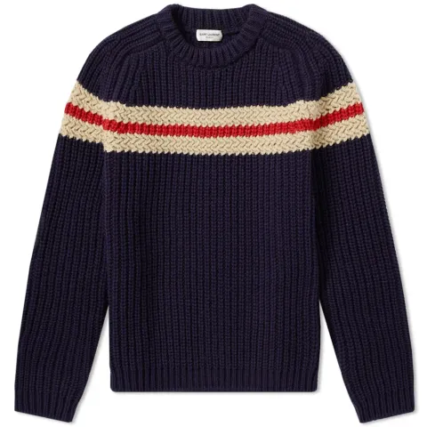 Chunky Chest Stripe Crew Knit