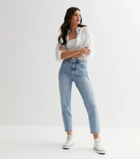 Women's Pale Blue High Waist Tori Mom Jeans