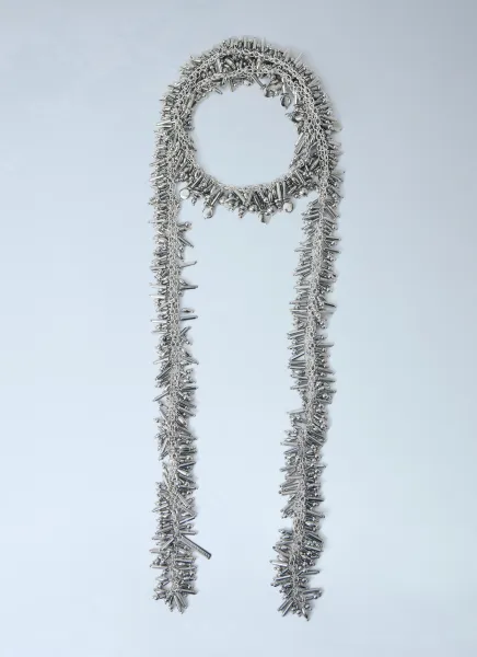 Embellished Metal Fringe Necklace
