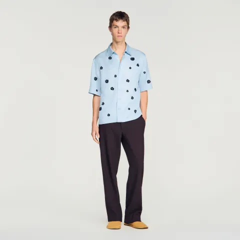 Loose-fit floral shirt