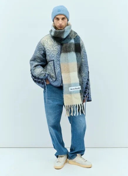 Mohair Checked Scarf