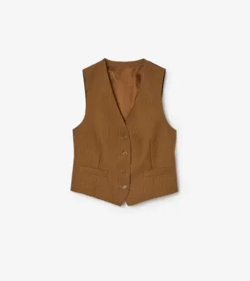 Wool Mohair Waistcoat in Hazelnut brown