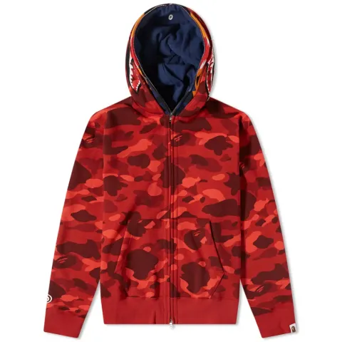 Colour Camo Tiger Shark Wide Full Zip Hoodie