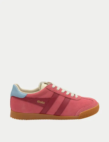 Gola Elan Suede Trainers Bright Pink
