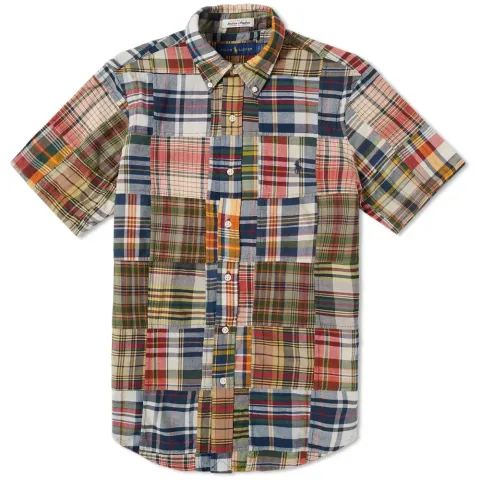 Button Down Short Sleeve Madras Shirt