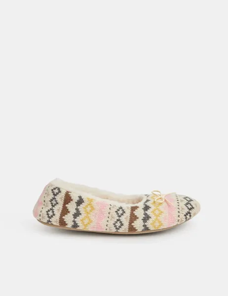 Accessorize Fair Isle Ballet Flat Slippers Multi